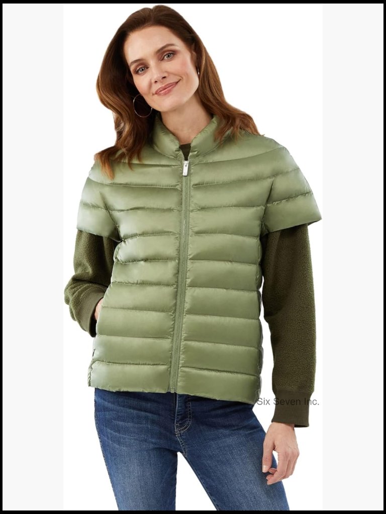 Martha Stewart Women's Quilted Down Puffer Vest, Lightweight Short Sleeve